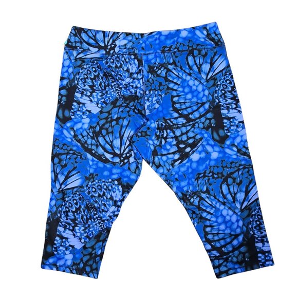 NWT | Just My Size JMS Active Blue Butterfly Print Capri Leggings | 3XL - Picture 2 of 6